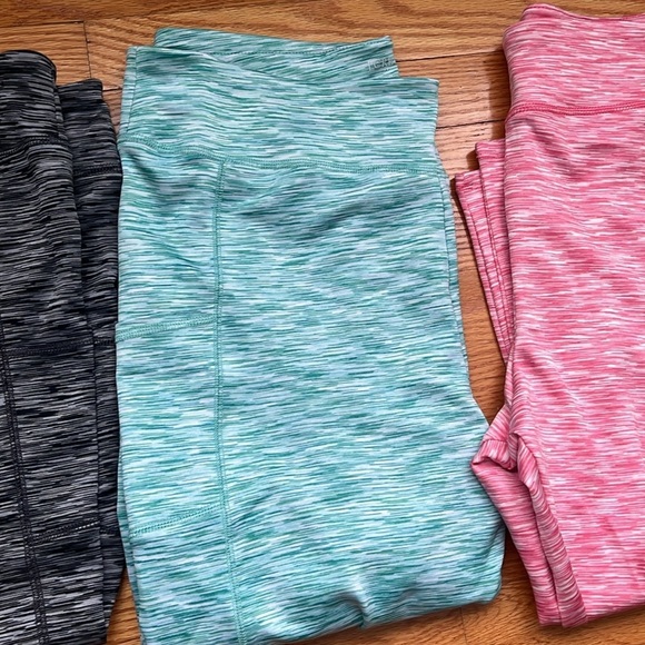 J Crew Athletic Leggings Cropped Space-dyed Pants Side Pocket lot of 3  XL - Picture 5 of 6